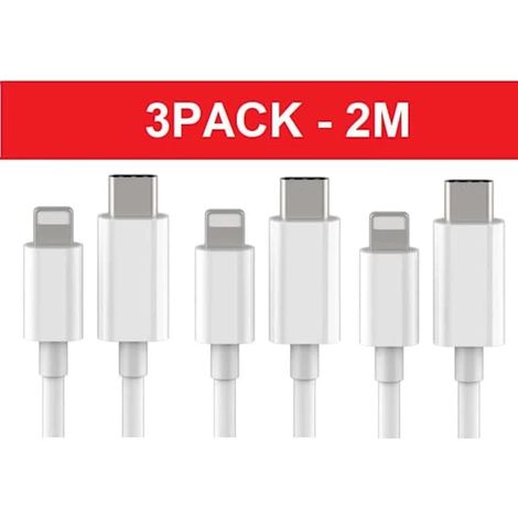 Chargeur rapide pour iPhone, adaptateur secteur USB-C 20 W + câble de 2 m, blanc (1 chargeur et 1 câble de charge de 2 m) (1/4)
