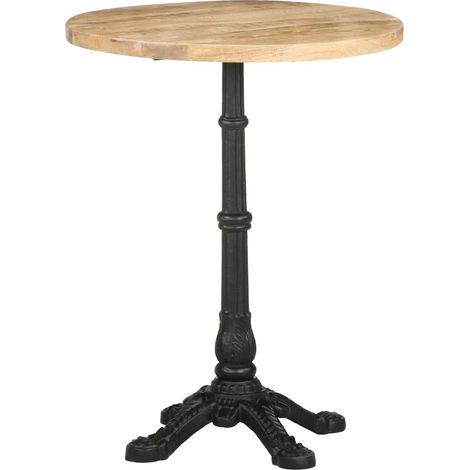 Table d'appoint auxiliaire bistro ø60 x 76 cm bois de manguier et fonte DEC036592