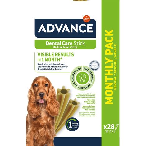 Bâtonnets de soins dentaires avancés moyens/maximums - Aide aux soins dentaires pour chiens de taille moyenne et maxi - 28 unités