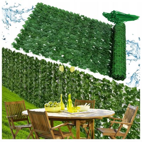 SIEPE DI EDERA ARTIFICIALE 3x0,5 m, COPERTURA PER BALCONE, TERRAZZO, GIARDINO, TAPPETO VERDE