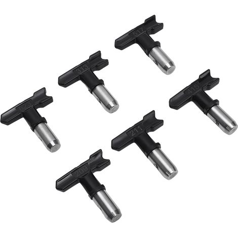 Lot de 6 buses pulvérisateur airless 209 211 313 415 517 623 acier inox ABS pour peinture maison et finition industrielle (1/5)