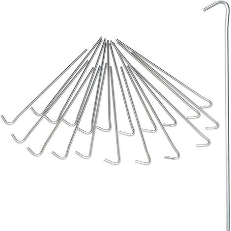 Lot de 200 piquets de fixation en acier galvanisé 22 cm – Sardines résistantes pour tente de camping, ancrage solide, argenté (1/5)