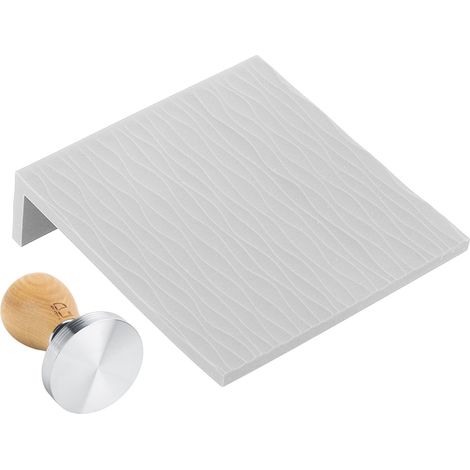 Ensemble de tasseur à café 58 mm, manche en hêtre, marteau à café, tapis de tassage gaufré, gris, pour la maison et les cafés (1/5)