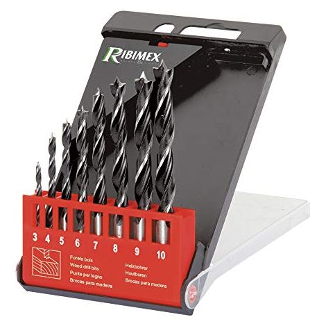 PUNTE PER LEGNO SET 8pz RETTIFICATE ELICOIDALI TRAPANO 3, 4, 5, 6, 7, 8, 9, 1mm (1/2)