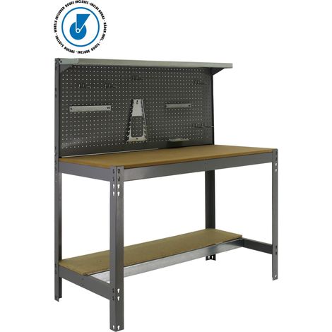 Simonrack SIMONWORK MOBILE BT3 Mobile Werkbank Grau und Holz