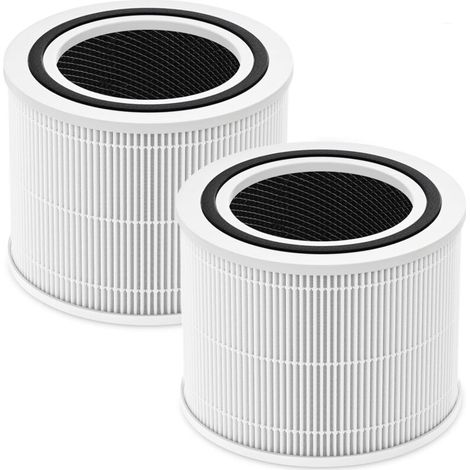 Filtro di ricambio Core 300 per VortexAir LEVOIT Core 300 Core300-P Core 300S Core 300S/P, purificatore d'aria Core 300-RF, griglia H13 3 in 1, carbone attivo HEPA, confezione da 2, bianco, Core 300-P (1/4)