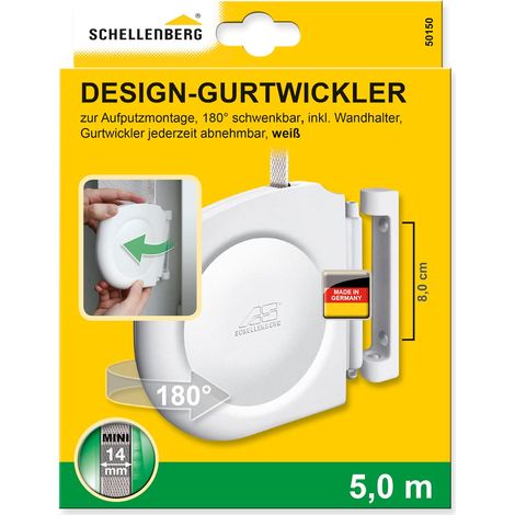 Schellenberg 50150 Mini Avvolgitore ad Avvitamento, Bianco, Design