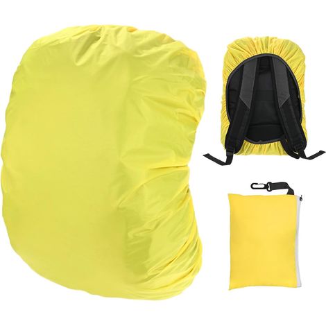 CCYKXA Wasserdichte Rucksackhülle (30–40 l), fluoreszierend gelb, Regenschutzhülle für Rucksäcke, inklusive Tragetasche (1/5)