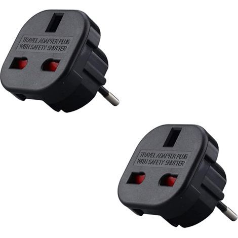 Lot de X2 - Adaptateur Prise Anglaise vers France - Adaptateur Anglais Français - Type G vers Type C - Compact et Léger - Protège des Surtensions (1/5)
