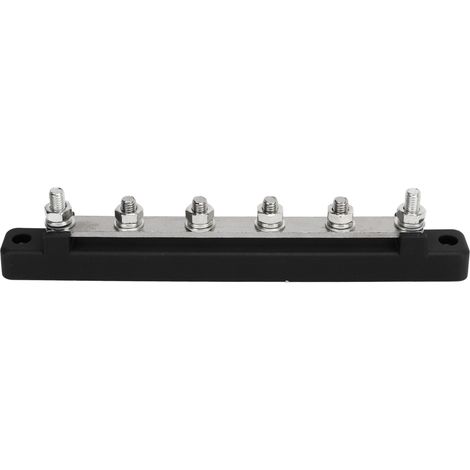 Stromverteilerblock mit M6-Schraube, 6-polige Sammelschiene, DC 12–48 V, 150 A, für Auto und Boot, Schwarz (1/5)