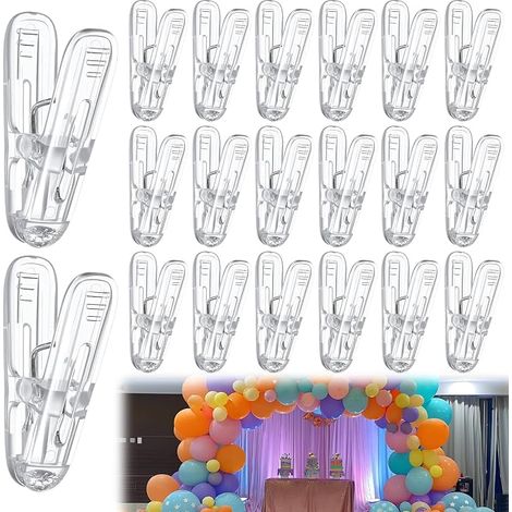 Lot de 20 pinces en plastique transparent pour arche de ballons, 6 (1/5)