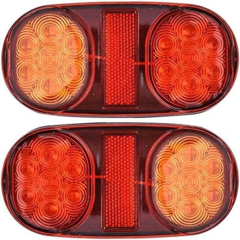 Luces LED para remolque de 12 V, 2 luces traseras LED impermeables para remolque, producto de alta calidad, larga vida útil, ahorro de energía, sin rayos UV, compatible con CE/RoHS --Crezuo