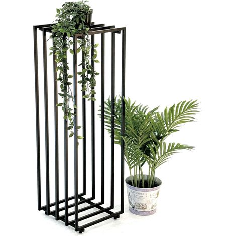 DanDiBo Blumenständer Metall Schwarz Eckig 96609 Pflanzenständer Beistelltisch Modern Design Innen Outdoor (1/5)