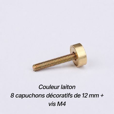 Cache-vis en laiton 12 mm avec vis M4, lot de 8 pièces12mm m4 3 × 1,2 × 3 cm 36 g – Livraison gratuite