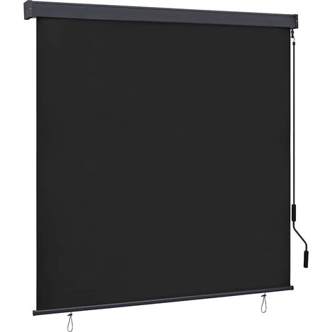 Estor enrollable Gris antracita 180 x 250 cm Tela y Aluminio vidaXL