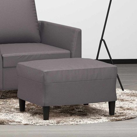 Repose-Pieds pour Salon ou Chambre - Tabouret Pouf Gris 60x50x41 cm Similicuir BV355904 - BonneVie (1/5)