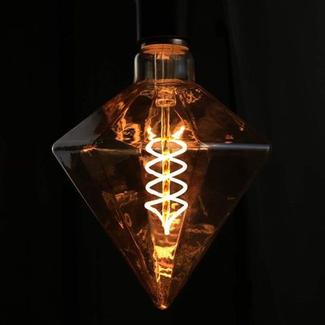 Ampoule LED Vintage Edison E27 Lampe Incandescente Rétro 3W Lampe Diamant Spirale Décorative, Lampes Antique Dorées Blanc Chaud pour Éclairage Rétro dans le Home Cafe Bar Restaurant, non dimmable