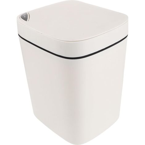 Poubelle Intelligente Capteur Automatique de Mouvement 12l en Plastique Blanc, Design Moderne, pour Toilettes et Chambre, Gain de Place (1/5)