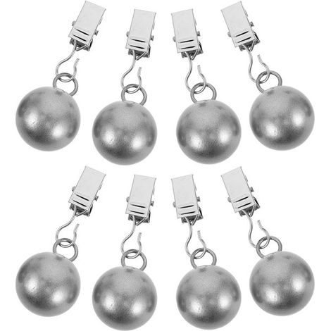 Tischdecken-Gegengewichte 6er-Set Robust und langlebig Rostbeständige Edelstahlkugeln Mit Klemmen Geeignet für Vorhänge Picknicktische Fahnen usw (1/5)