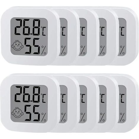 Set di dieci igrometri-termometri per la misurazione di temperature da -50 a -70 gradi e umidità - Crezuo