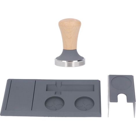 Tapis de Tassage Café en Silicone Gris - Support Station de Tassage avec Espace pour Tasseur 58mm - Accessoire Barista