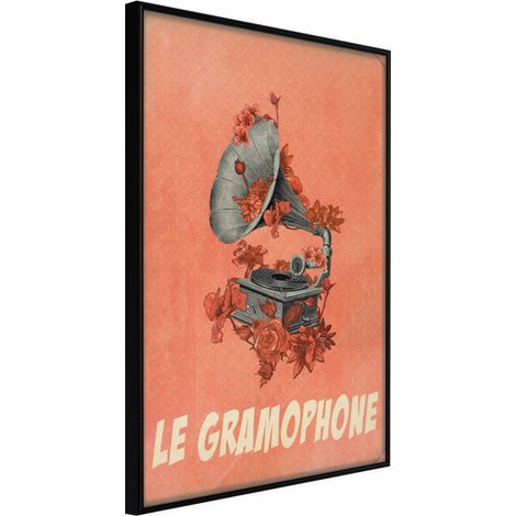 Affiche Murale Encadrée "Retro Music" 40 x 60 cm Noir