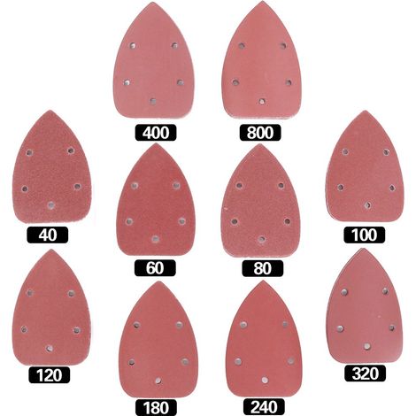 Lot de 60 disques abrasifs pour ponceuse de souris, bandes abrasives pour ponceuse, 10 tailles - 40/60/80/100 / 120/180/240/320/400/800 (1/5)