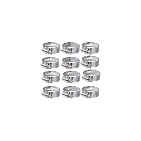Fascetta stringitubo in acciaio inox 304, fascette regolabili in acciaio inox, clip di fissaggio per tubo dell'acqua domestico, serbatoio del gas, tubo per auto (6-12 (8 mm)) - Crezuo