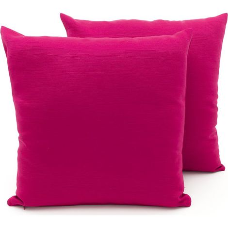 Coppia Cuscini Arredo Imbottiti Tessuto Ottoman In Tinta Unita Colore Fucsia 30, misura40x40coloreFuxia 30 (1/4)
