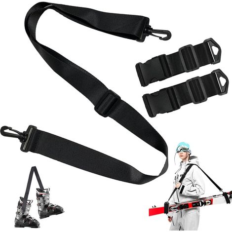 Bandoulière de Ski,Porte-Épaules Réglable,Sangles Porte-Skis Réglable de Votre Équipement de pour Le Transport Le Voyage Et Le Rangement (1/5)
