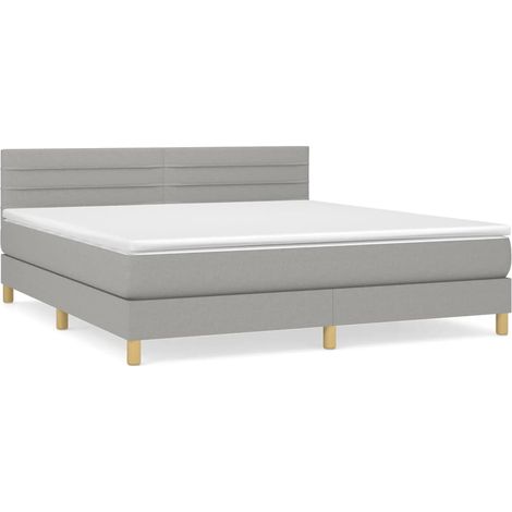 Maison Exclusive - Boxspringbett mit Matratze Hellgrau 160x200 cm (1/5)