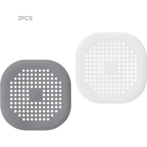 Capacité de cheveux Silicone Cheveux Coiser carré Couvercle de vidange pour douche avec ventouse facile à installer pou Gris (1/4)
