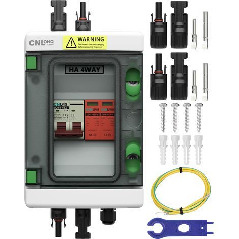 Solar Junction Box, 32A Circuit Breaker, DC500V Surge Protector, IP65 for Outdoor Panels (1/5)