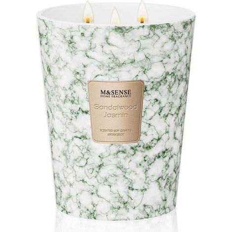 Duftkerze Sandelholz Jasmin 990g mit 3 Dochten, Sojawachs, 150h Brenndauer