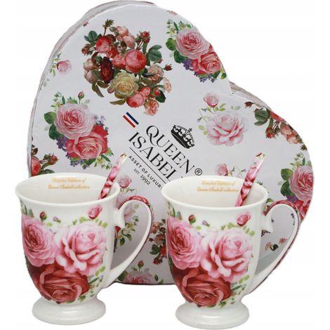 Große Porzellantassen, 2er-Set (300 ml), in einer Geschenkbox, Kollektion Rose (1/5)