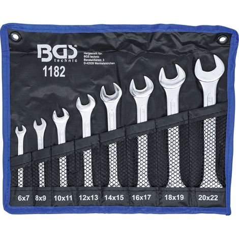 BGS Doppel-Maulschlüssel-Satz SW 6x7 - 20x22 mm 8tlg. - 1182
