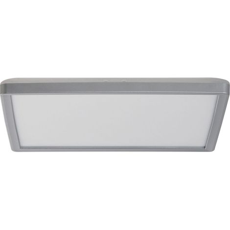 Beliani LED Ceiling Lamp Silver Polypropylene Square Panel Flush Mount Synthetic Material, Integrated LED, Warm White, IP 44 (Waterproof), 30 x 30 x 3 cm TIVORA