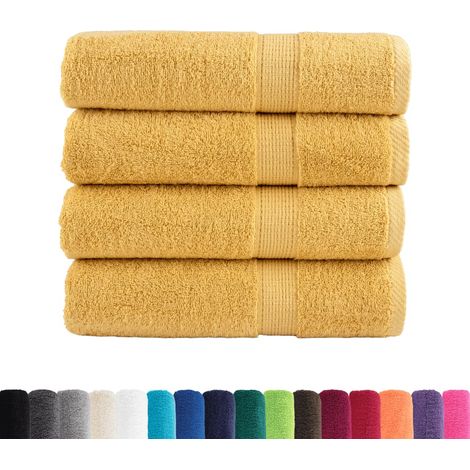 vidaXL Toallas de mano SOLUND 4 uds dorado 50x100 cm 600 gsm (1/2)