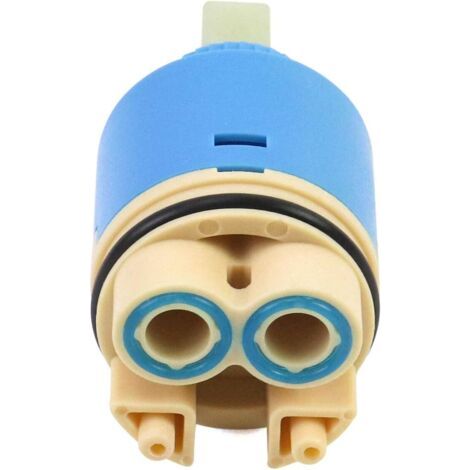 Cartouche de rechange en céramique, Céramique pour mitigeur, Cartouche en céramique pour cuisine ou salle de bain 35 mm, Bleu, avec fond
