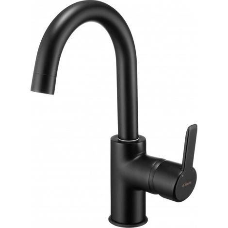 Deante Arnika grifo de lavabo negro diseño minimalista