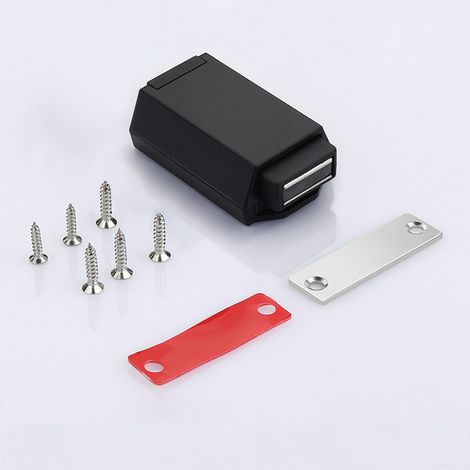 Magnetischer Türstopper aus Metall für Schranktüren, verbessert Zugänglichkeit und Optik (schwarz) (1/5)
