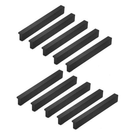 10pcs 90° L Shaped Door Handles for Kitchen, Bedroom, Cupboard, Drawer, Wardrobe, Indoor Furniture, Aluminum, 96mm (1/4)