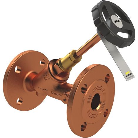 Kemper Freistrom-Absperrventil ohne Entleerung, Flansch DN 100, PN 16, Rotguss, Figur 135 01