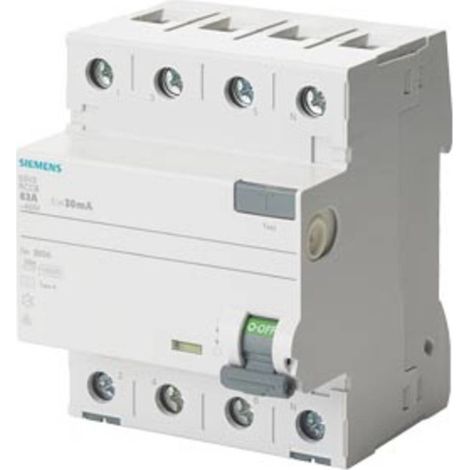 Siemens 5SV33463 Interruttore differenziale bianco 63A 0,03A