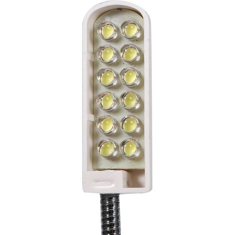Lampe pour machine à coudre à 12 LED, col de cygne, base magnétique, interrupteur, montage flexible, 220-250 V CA (1/5)