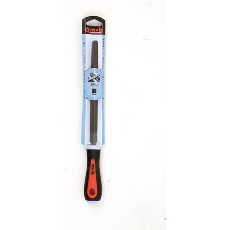 Lime triangulaire mi-douce – Manche bi-matière – Acier allié au chrome – Dureté 65 ± 2 HRC – 150 à 200 mm – MOB