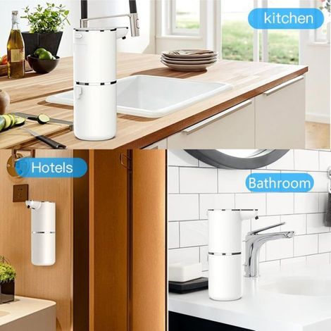 Distributeur de Savon Mousse - Automatique Sans Contact - Capteur Infrarouge - Murale - 350 ml - Rechargeable USB-C (1/5)
