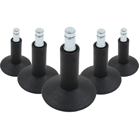 5x Bodengleiter STAND groß No. 12 Stift 11mm / 65 mm Standfüße (5er Pack) hjh OFFICE