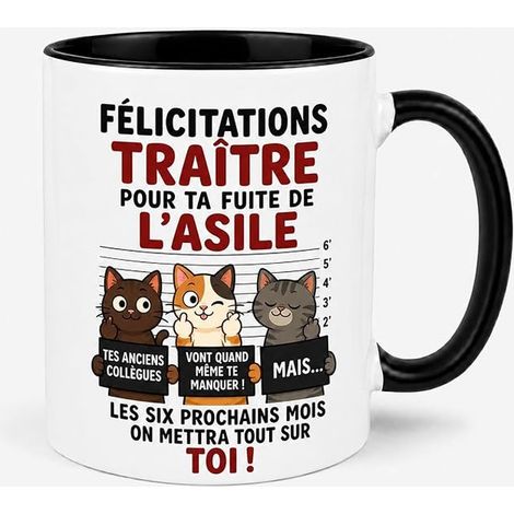 Cadeau Collegue de Travail Homme et Femme, Tasse 360 ml, Mug Humour Recto Verso en Céramique, Drôle pour Départ Retraite Bureau Changement (1/5)