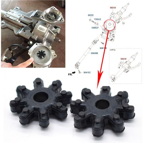 Coupling De Colonne De Direction - Caoutchouc Élastique - Compatible Hyundai Kia - Référence 56315-2K000FFF - Lot De 2 (1/5)
